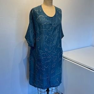 Gorgeous natural indigo shibori dyed dress from 11.11